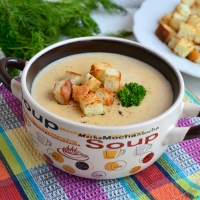 Сливочный суп-пюре с сыром с грибами